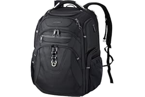 KROSER Sac à Dos pour Ordinateur Portable 17.3-18.4", avec Poches RFID et Port USB, Sac à Dos Imperméable pour Voyage/Université/Affaires/Collège/Hommes/Femmes Laptop Backpack