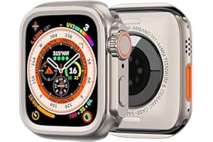 amBand 3 in 1 Metal Case Compatible with Apple Watch Series 6 SE/SE2 Series 5 Series 4 44mm, W1 Rugged Bumper Protector Protective Cover for iWatch [Transform to an Ultra Look], Titanium Original