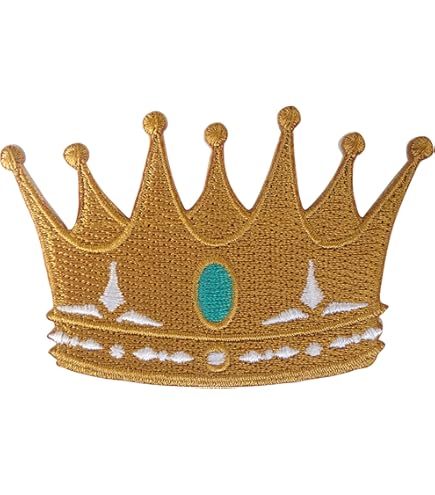 Kroon prinses patch om op te strijken of op te naaien, strijkplaatje voor kleding, geborduurde strijkpatch applicatie, afmeting 7,8 x 5,0 cm