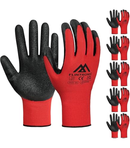 NMSAFETY 12 Paia/24 Pezzi Guanti Da Lavoro Di Sicurezza Lavorati A - Foto 11