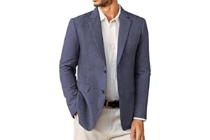 Elainone Blazers for Men UK 2 Button Slim Fit Lightweight Blazer Jackets Classic Formal Business Suit Casual Sports Coats