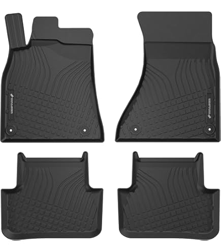 WALSER rubber vloermatten compatibel met Audi A4 08/2007-12/2015, A4 Avant 11/2007-09/2016, A4 Allroad 04/2009-05/2016, auto vloermatten rubber