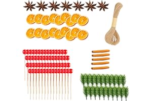 BDBFPAN 111 Stück Weihnachten Deko Mit Getrocknete Orangenscheiben, Adventskranz Deko, Zimtstangen Und Sternanis, Ideal Für Adventskranz Und Weihnachtsdeko, Perfektes Potpourri Für Festliche Stimmung