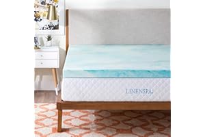 Linenspa 7,5 cm nakładka na materac podwójny, żelowa pianka z pamięcią kształtu, podwójny materac z certyfikatem CertiPUR-US - podwójna podkładka piankowa