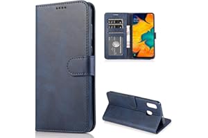 CTIUYA - Custodia in pelle per Samsung Galaxy A20/A30/A20E/A40 Samsung Galaxy A20E Blu scuro