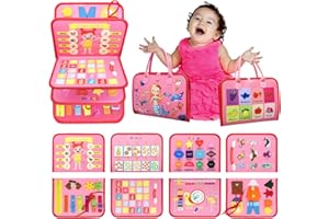 Clomnpe Busy Board Juguetes Montessori para Niños 1 2 3 4 5 Años, Busy Board Toddler, Juguetes educativos y sensoriales Esenciales, 5 Capas Tablero Sensorial Montessori niños.