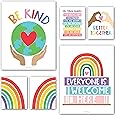 Hadley Designs 6 Rainbow Poster Diversity Posters For Classroom Decor For Teachers Elementary - Inclusive Classroom Decor High School Classroom Poster, Poster Diversity Classroom Decor For School