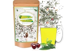 BODYBLOOMS® GREEN TEA. Te Verde foglie SENCHA SAKURA aromatizzato alla CILIEGIA di origine Cinese per intenditori di the verde in foglie.Tè verde dal gusto unico.The verde dimagrante,infusi e tisane