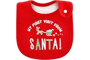 SATINIOR Christmas Baby Bibs Baby Feeding Bib First Christmas Gifts for Boy Girl Babies Newborn Toddlers