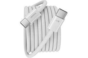 toocki Kabel USB C, 60W bio-pleciony kabel szybkiego ładowania typu C do iPhone'a serii 16/15, MacBooka Pro 2020, iPada Pro i innych (USB 2.0, 2M, Biały)