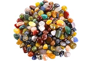Hedume 900 g semi-Precious Gemstones, 1.7-2.2 cm, Mixed Colour, Colourful Gemstones, Natural rain Flower Stones, Gemstone Mix, Tumbled Stones for DIY Potted Plants, Stepping Stones for Garden