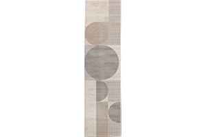 RugVista Deco, Tappeto Moderno, Pelo Lungo, 80 x 300 cm, Runner/Passatoia, Qualità cert. OEKO-TEX Standard 100, PP, Corridoio, Camera da Letto, Cucina, Salotto, Sala da Pranzo, Ufficio, Beige/Grigio