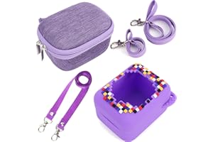 BLOOOK Carrying Case Compatible with Bitzee Interactive Toy Digital Pet, Portable Hard Travel Storage Holder Fit Bitzee Digital Pet, Protective Case with Neck Strap (Purple Case Purple Cover)