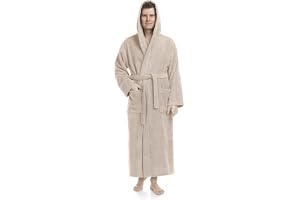 Morgonrock Herr med Huva 100% Bomullsfrotté 380 g/m² – Mjuk, Absorberande & Andningsbar
