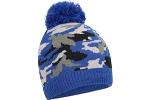 Mountain Warehouse Camo Fleece Kids Beanie - Warm Hat Cap - Best for Winter, Travelling, Walking