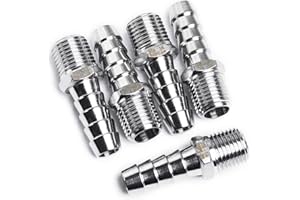 LTWFITTING Stainless Steel 316 Barb Fitting Coupler/Connector 1/4-Inch Male BSPT x 3/8-Inch(10mm) Hose Barb Fuel Gas Water (Pack of 5)