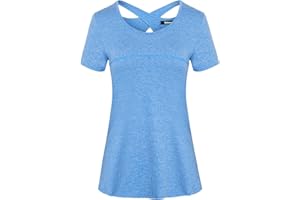 Sykooria Deportiva Mujer Fitness de Manga Corta Tops de Yoga Camiseta Holgada