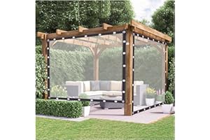 WBBML Outdoor Waterproof Curtains, Thermal Insulated Curtains with Eyelets Patio Curtains for Gazebo, Pergola, Customizable (Color : Clear, Size : 1.2x2)