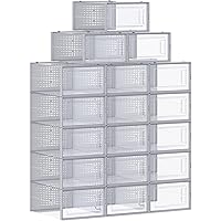 TESUGN Schuhboxen 24er Set - Transparent & Stapelbar