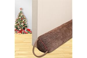 WOCHITV Schwerer Türzugstopper, 102 cm Zugluftstopper für Fenster Dreieck unter der Tür Zugluftstopper Geräuschblocker für Tür unten Luftdichtung Isolierung und Schallschutz, Braun