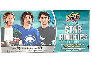 Upper Deck 2022-23 NHL Star Rookies Box Set of Hockey Cards (Complete 25-Card Base Set + 1 Base Set Parallel)