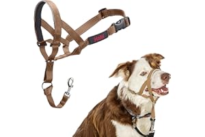 Collar Ronzal HALTI - para Evitar Que tu Perro Tire de la Correa, Ajustable con Banda de Nariz Acolchada. Adiestramiento canino antitirones Collar para Perros medianos (Talla 2, Arena del Desierto)