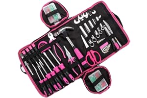 SIXTOL HOME PINK 120 BAG Werkzeugset in einer Tasche | Für den Heimgebrauch | praktischen Werkzeug-Tasche | hochwertig | ideal für den Haushalt o. die Garage | Rosa, Schwarz