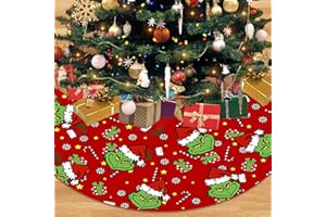 ‎GIUGIO Weihnachtsbaumrock, Weihnachtsbaum Röcke für Urlaub Party, Grinch Baum Rock für Weihnachtsbaum-Dekorationen, Weihnachtsbaum Decke für Heimdekoration für Weihnachtsfeier (C)