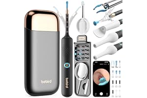 Bebird Earsight Plus Ear Wax Removal Tool Camera, Ear Cleaner with Flexible Wireless Ear Camera Otoscope, Painless Visual Ear Pick Tweezers Wax Remover, Portable Ear Cleaning Kit for Adults/Kids