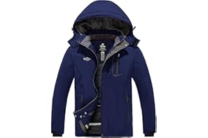 Wantdo Men's Hooded Winter Coat Windproof Snowboarding Jacket Mountain Ski Windbreaker Waterproof Hiking Jacket