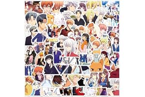 TACOMEXI Pack d'autocollants de panier de fruits d'anime 100 pièces, décalcomanies d'anime de vinyle pour ordinateur portable de planche à roulettes, cadeau pour des adultes, enfants, adolescents
