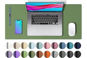 Aothia Alfombrilla de Escritorio, Alfombrilla de ratón, Protector de Escritorio, Papel secante de Cuero de PU Antideslizante para Juegos de Oficina/hogar(60cmX35cm,Olivgrün)