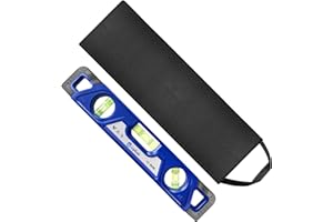AG LogiShop Nivel de Burbuja Magnético + Funda Nylon | Nivel Burbuja con Imán de Bolsillo 23cm de Materiales ABS y TPR, Herramientas Manuales y Bricolaje