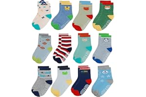 Yafane 12 paia Calze Bambino in Cotone Respirante Multisize da 0 a 7 Anni Calze per Neonato Unisex Calzini per Bambina e Bambino e Ragazzi Ideale Regalo