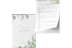 Calendar 2024 Greenery Wall Calendar - Monthly 2024 Calander in A4 Portrait Format - Family Planner 2024 - Premium Annual Calendar for Easy and Efficient Planning from Milula Studios