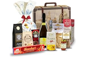 Cesti Natalizi Speciale Italia – Confezione Regalo Natale Viaggio nel Gusto con Panettone da 500g, Spumante, Prodotti Gastronomici e Dolciari, 11 pezzi