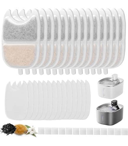 YPD-C004 Replacement Filters and Pre-Filtered Sponges for FEELNEEDY 4L Cat Drinking Fountain with Motion Sensor, Pack of 10