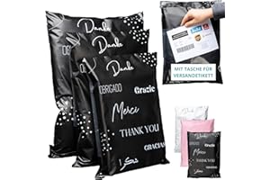 ‎EMBALLAX EMBALLAX - 60 Versandtaschen MIT TASCHE FÜR VERSANDETIKETT - 3 Größen M/L/XL - WIDERSTANDSFÄHIG/WASSERDICHT - Versandtüten für Kleidung - Warensendung Umschlag für Kartons - Versandbeutel - Danke