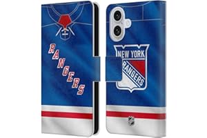 Head Case Designs Officially Licensed NHL Jersey New York Rangers Leather Wallet Case Compatible With Apple iPhone 16