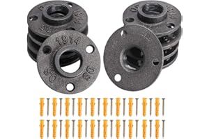HO2NLE 10 Pcs Floor Flange 3/4 Inch Malleable Iron Flange Fittings with Threaded Hole for Industrial Pipe Vintage Retro Steampunk Pipe Furniture and DIY Decor