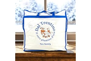 TEX FAMILY Piumino d’Oca Matrimoniale Trentino 250x200 cm, Piumone Invernale Caldo e Soffice, 100% Piuma d’Oca Naturale, Imbottitura 360 g/m², Certificato OEKO-TEX Letto Matrimoniale 2 Piazze Cm. 250x200