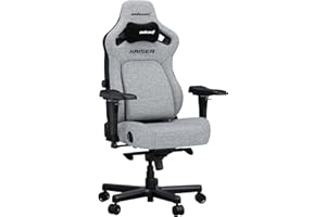 Anda Seat Kaiser 4 Gaming Chair for Adults - XL Reclining Video Game Chairs with 4-Level Pop-Out Lumbar, Linen Fabric, Heavy Duty Neck & Back Support - Grey Fabric Ergonomic Gaming Chair