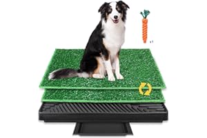 BRIAN & DANY Hundetoilette, Hundeklo Hundetoilette Balkon Trainingsunterlage mit 2X Hunde Pinkelmatte und Auffangschale für Drinnen und Draußen, 63 X 51 cm