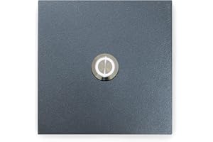 KTC-Home PREMIUM Türklingel Anthrazit - LED Drucktaster Weiß - Größe: 10x10cm - RAL 7016 - UV & Witterungsbeständig - Pulverbeschichtet