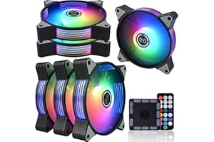Onewatt DS Axis Rainbow LED Addressable RGB 120mm Case Fan with Controller for PC Cases, CPU Coolers, Radiators system (3pcs rgb fans, 2pcs led strips, E Series)