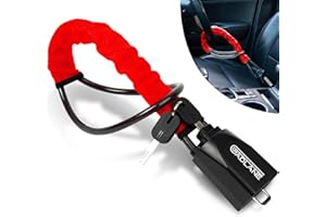 GADLANE Verrou de ceinture de sécurité pour volant – Double verrouillage de voiture – Dispositif antivol haute visibilité pour voiture, caravane avec 2 clés (rouge)