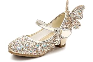 YOSICIL Ballerine da Bambine e Ragazze con Fiocchi Ballerine Bambina Scarpe Bimba Tacco Scarpe Principessa Eleganti Ballerina Bambina Cerimonia Festa Scarpe Nero,EU26-38