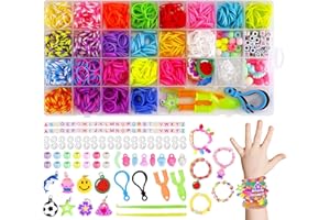 HAKOFS 2300+ Loom Band Kit - 23 Colors Loom Bands Starter Kits with Other Accessories and Storage Box, DIY Friendship Rubber Band Bracelet Making Kit for Girls Boys Birthday Gifts
