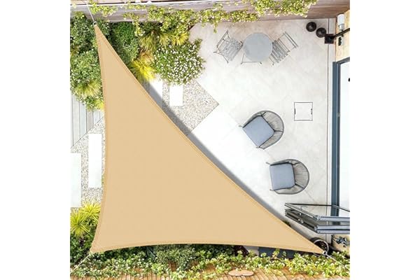 AXT SHADE Toldo Vela de Sombra Impermeable Triangular 3x3x4,25m Protección Rayos UV para Exterior Terraza Patio Jardín-Arena
