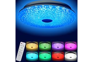 BIAOQINBO Plafoniera LED Soffitto Moderna Dimmerabile, Ø30cm 30W, Plafoniera con Telecomando, Cambio Colore RGB, per Camera da Letto Soggiorno Bagno Sala da Pranzo Corridoio - 3200LM 3000K-6000K (Tondo)…